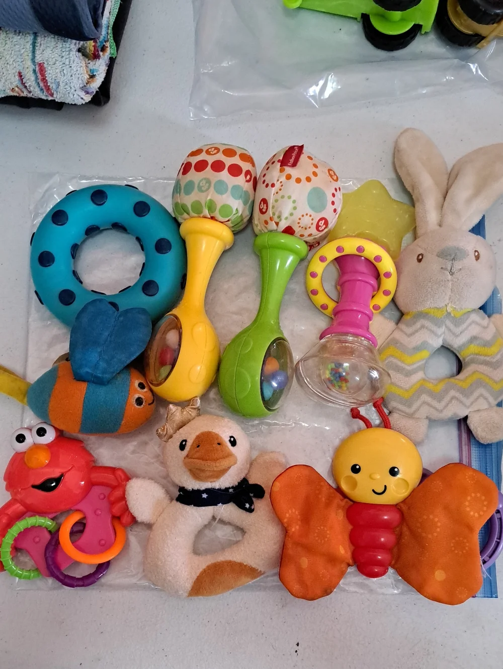 Assorted Baby Toy Bundle - Colorful Plush & Rattle Set
